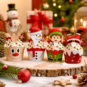 Weihnachts Party Cupcake Hülle und Topper Set, niedliche feiertags Back Dekoration.