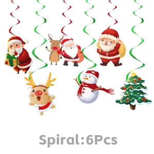 Weihnachten hängende Spiralen Dekoration Set für festliche Winter Party Deko 6Stk