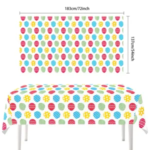 Oster dekorative Tischdecke mit buntem Eier Muster, 183x137cm Party Tisch Abdeckung.