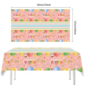 Oster Tischdecke Wasserdichte Kunststoff Tischabdeckung Party Hase Eier 183x137cm!