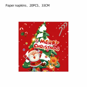 Serviettes en papier de Noël 33cm 20pcs décoration de table de fête de vacances