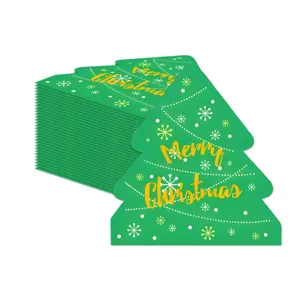 Kerstboom papieren servetten groen goud sneeuwvlok feest decoratie tafelware set