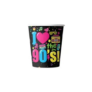 vasos de papel de fiesta de los anos 90 vajilla desechable retro para cumpleanos