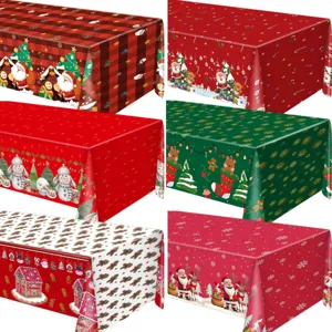 Tovaglia rettangolare di Natale impermeabile antimacchia decorazione per feste natalizie.