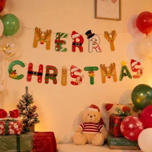 Kerstfeest decoratie banner hangende vlag feestelijke sfeer binnen en buiten benodigdheden