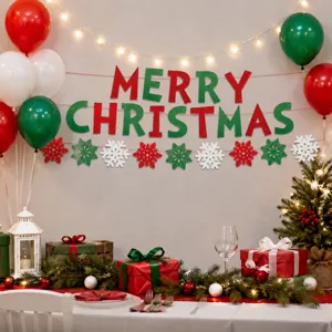 Kerstfeest decoratie banner hangende vlaggen feestelijke vakantie benodigdheden deco