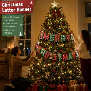 Kerst Letter Banner Feestdecoratie Hangend Bord voor Vakantie Kerstboom Binnen