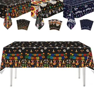 Mexican Day of the Dead disposable waterproof PE tablecloth party decoration skull table cover