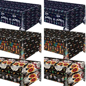 Disposable PE table cloth for Day of the Dead Mexican party waterproof oilproof decoration.