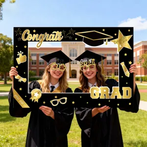 Cornice per foto booth di laurea nero e oro set di decorazioni per feste 2026