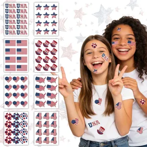 USA Independence Day temporary tattoo stickers sheets patriotic party face body decor items