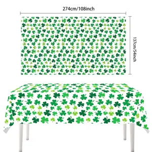 St. Patricks Tag Kleeblatt Einweg Tischdecke, grüne Shamrock Party Tischabdeckung Deko.