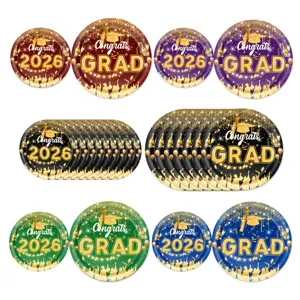 Abschluss Party Pappteller Detail, bunte 2026 Grad Geschirr Designs für Ihre Feier