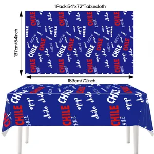 Chile Independence Day themed disposable tablecloth 54x72 inch party decoration blue