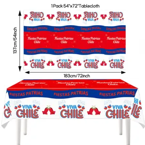 Disposable Chile Independence Day tablecloth party decoration 54x72 inch waterproof table cover