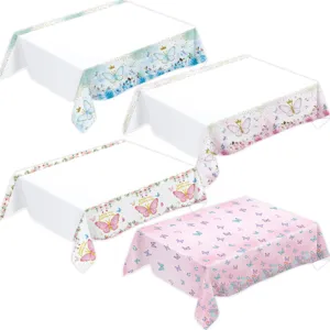 Disposable butterfly tablecloth party table cover picnic table cloth for event decoration.
