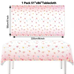 Spring flower butterfly PE disposable tablecloth party table cover decor 51x86 inch