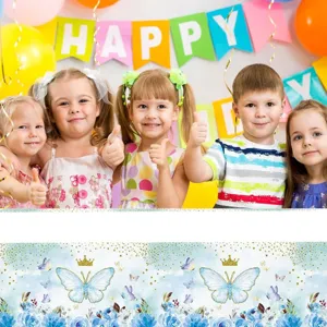 Spring butterfly theme disposable PE tablecloth for party decoration and picnic uses