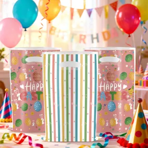 Sacs cadeau de Pâques ensemble dessin animé lapin œuf imprimé détails fournitures