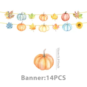 Herbst Ahorn Kürbis Thema Banner Party Hängende Dekoration 14 Stk Set für Thanksgiving