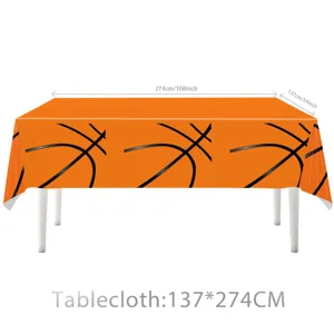 Basketball themed party disposable plastic tablecloth 137x274cm waterproof picnic table cover