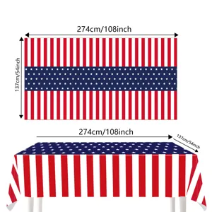 Amerikanische Flagge Tischdecke für Party Dekoration zum Unabhängigkeitstag, 274x137cm