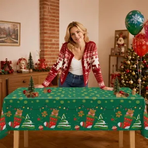 Tovaglia di Natale monouso impermeabile rettangolare decorazione per feste natalizie