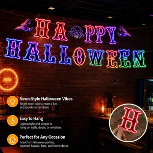 Halloween Neon Schild Banner Leuchten gruselige Party Dekoration Wandbehang Licht Bar