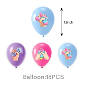 12 inch cartoon squishy squeeze toy theme party latex balloons 18pcs set decoration