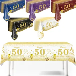 50. geburtstag tischdecke gold glitzer design tischabdeckung fuer party dekorationen