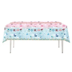 Pink blue cowboy gender reveal tablecloth western cowgirl party table cover decoration