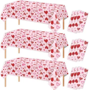 Valentinstag rosa Herz Tischdecke und Servietten Set für perfekte Party Hochzeit Deko.