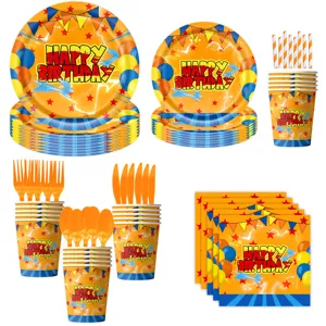 Dragon Ball thema kind verjaardag feest servies set inclusief papieren borden en bekers.
