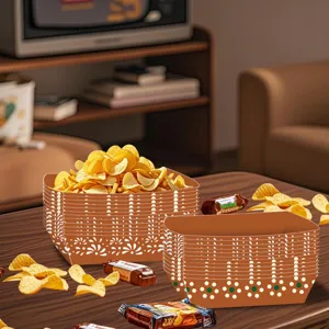 Einweg braune Papierschalen Snackschalen fuer Party Catering Veranstaltungen und Pommes
