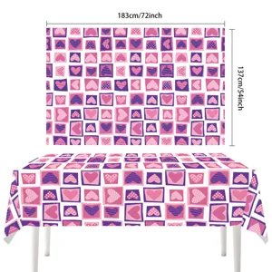Valentinstag rosa lila Herzmuster Einweg Party Tischdecke 183x137cm SKU Variante