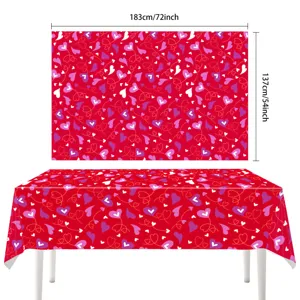 Valentinstag Herzmuster rote Einweg Tischdecke 183x137cm Party Hochzeit Dekoration
