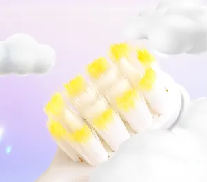 Soft bristle toothbrush head detail close-up, comfortable cleaning for daily oral care routine.