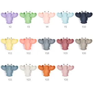 Assiette divisee bebe homard en silicone set de vaisselle d alimentation coloree diverse