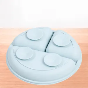 Siliconen baby zuignap bord verdeeld peuter eetbord met sterke antislip basis goed.