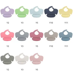 Bavoir bebe silicone impermeable bavoir nourrisson tout-petit receveur de nourriture