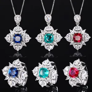 Juego de Joyas para Mujer con Collar Colgante de Cobre Chapado en Oro Vintage y Anillo de Cluster de Strass Geométrico