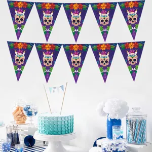 Day of the Dead party bunting banner sugar skull Mexican festival hanging decoration party supplies