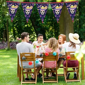 Mexican Day of the Dead party banner garland sugar skull bunting hanging decor for celebration