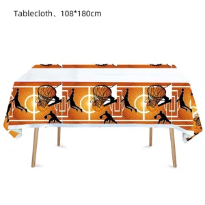 Mantel rectangular con temática de baloncesto para decoración de fiesta, 108x180cm.