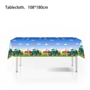 Boerderij Tractor Thema Tafelkleed Verjaardag Feest Decoratie Tafeldekking 108x180cm