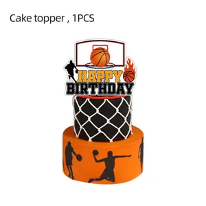 Decoración de pastel de baloncesto fiesta de cumpleaños conjunto niños tema deportivo