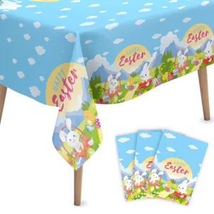 Ostern wasserdichte Tischdecke und süßes Hasen Servietten Set für Party Dekoration.