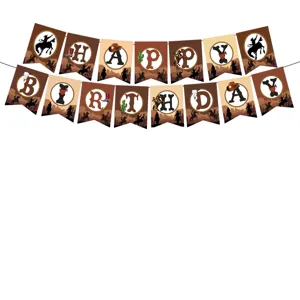 Western Cowboy Geburtstag Banner Wuesten Thema Party Haengende Girlande Dekoration