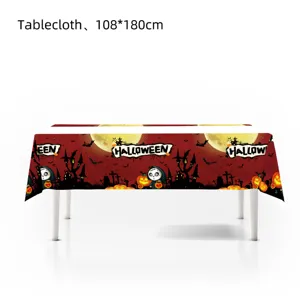 Halloween Party Tischdecke gruseliger Kürbis Skelett Tischabdeckung Deko 108x180cm