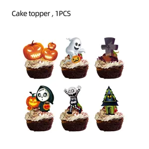 Halloween Tortenaufsatz gruselig Kürbis Geist Skelett Muffin Dekoration Partyzubehör
